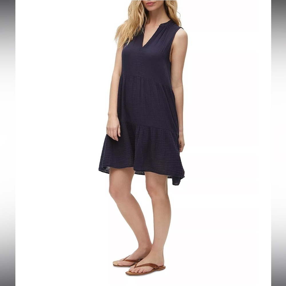 Michael Stars Navy Blue Scarlett Flounce Dress
